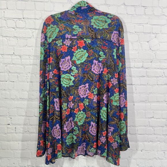 Attitudes by Renee Cardigan Tank Top 2 Pc Women Plus 3X Floral Knit Mesh Cover - Picture 3 of 16